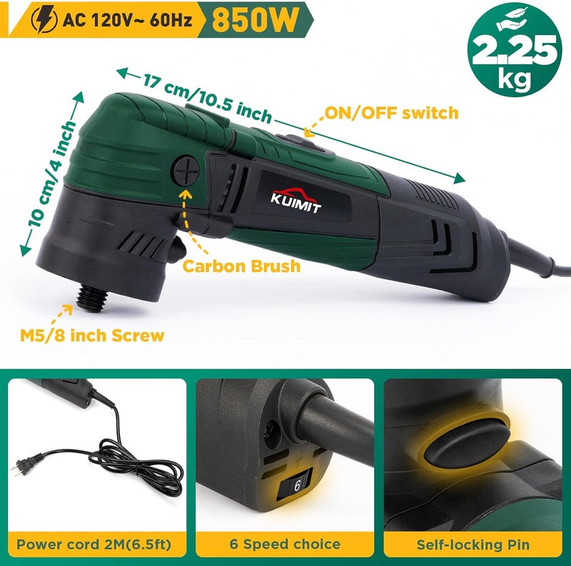 PUIMIT 1"/2"/3" Buffer Rotary Polisher Kit | 780W High-Power Mini Polishing Machine w/ 27-Piece Accessories | M5/8-11 Thread 75mm/100mm/140mm Extension Shafts | for Car, Boat & Metal Detailing - Image 3